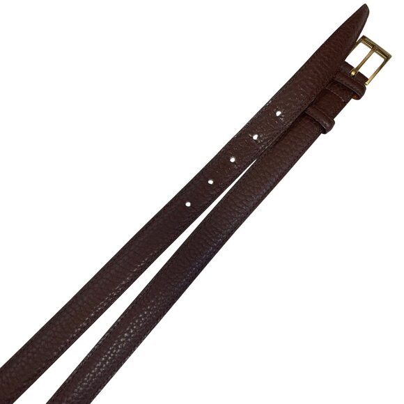 Dooney & Bourke Textured Brown Leather Belt Mens 40 Brass Buckle Made In USA - Picture 3 of 11